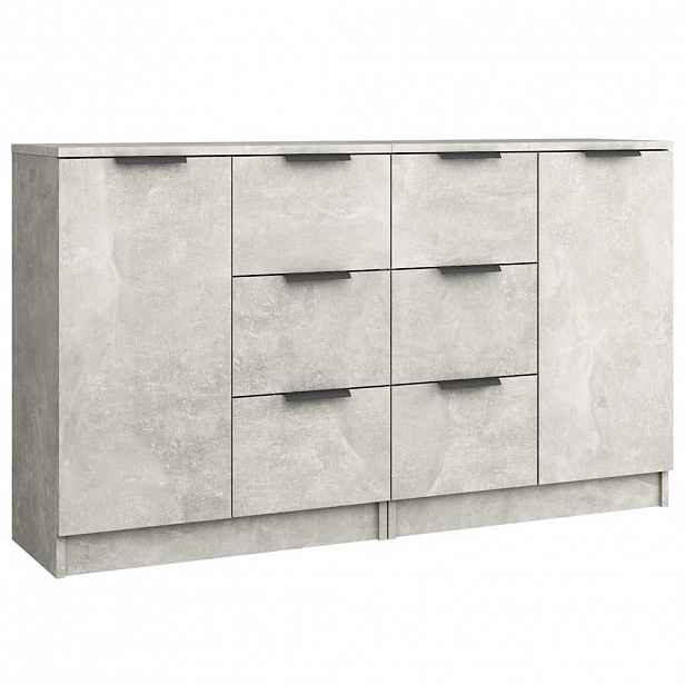 vidaXL Příborníky 2 ks betonově šedé 60 x 30 x 70 cm kompozitní dřevo