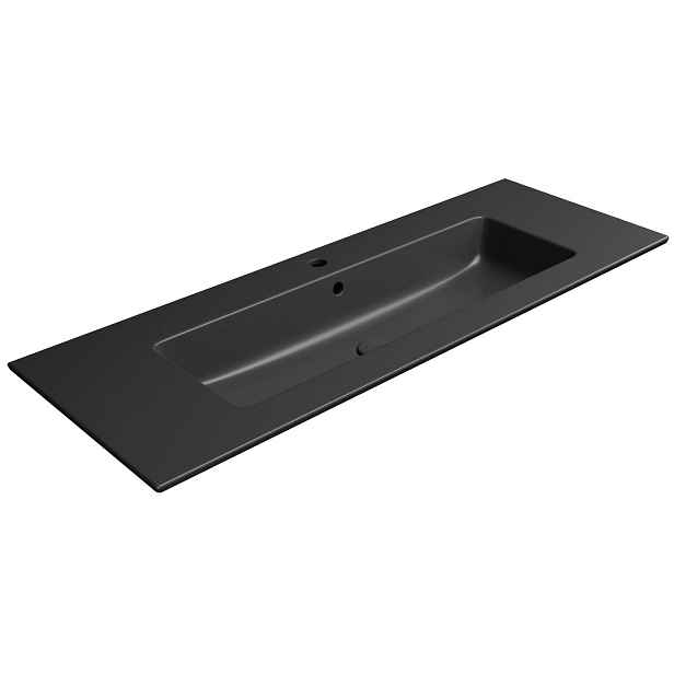 GSI PURA keramické umyvadlo Slim 122x46cm, černá mat
