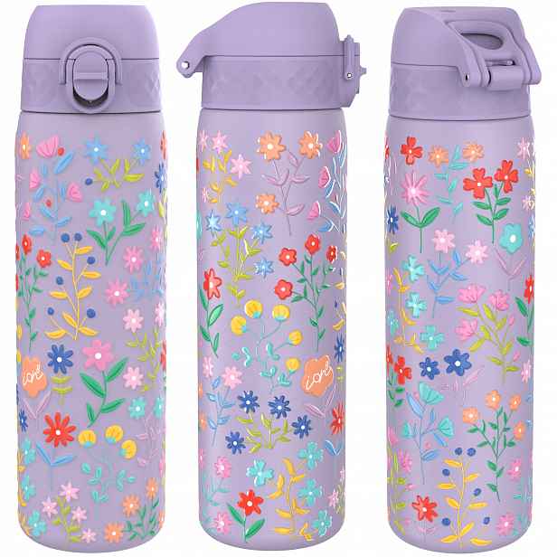 Láhev Na Pití Na Kávu A Čaj Purple Flowers ION8 0,5 L