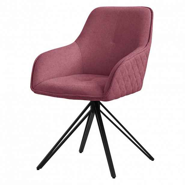 ML-DESIGN OTÁČIVÁ JÍDELNÍ ŽIDLE, starorůžová tkanina