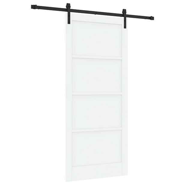 vidaXL Posuvné dveře 93 x 211 cm Masivní borovicové dřevo Bílá a černá