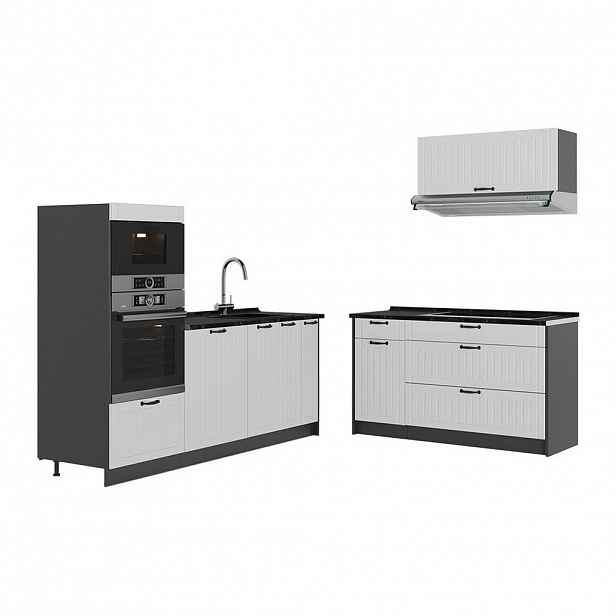 Vicco KUCHYNĚ Fame-Line, Bílý venkovský dům/Antracit, 340 cm, PD Antracit