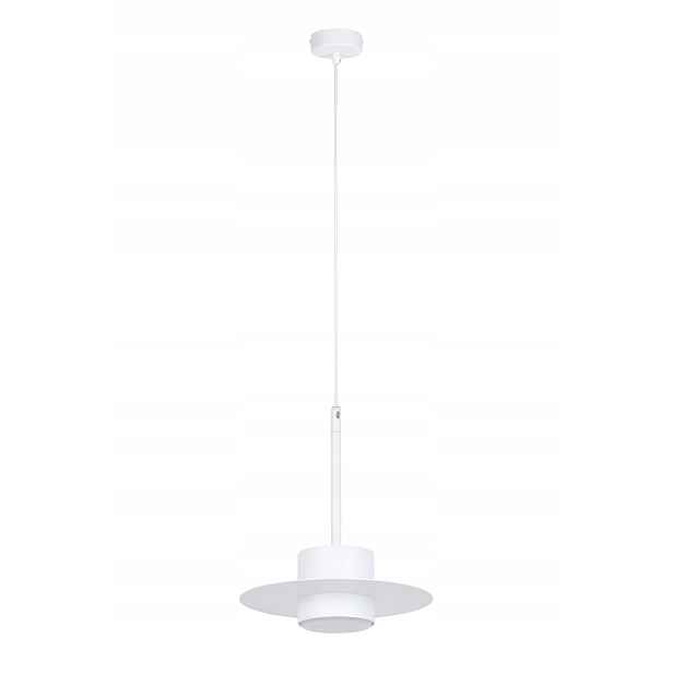 Závěsná lampa minimalistická bílá kulatá 20 cm do kuchyně jídelny Sigma