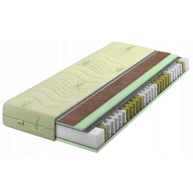 Matrace 90x190 taštičková pružinová Aloe Coconut H3 H4 tvrdá 20cm