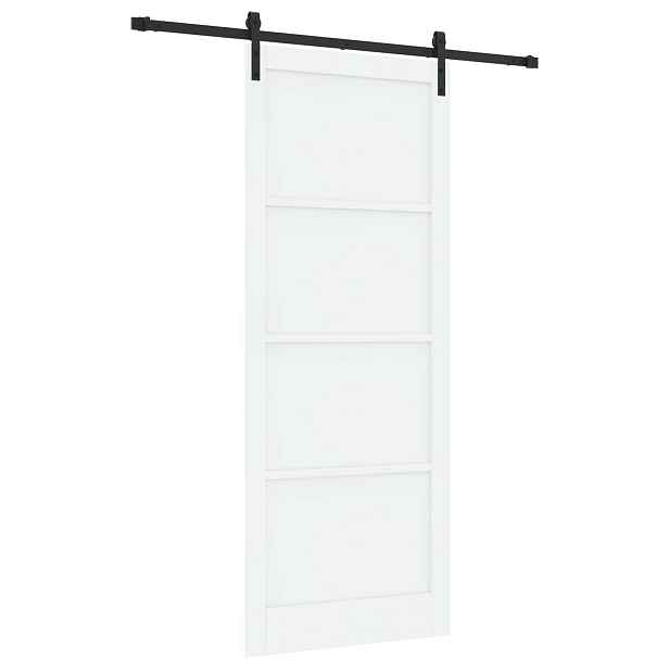 vidaXL Posuvné dveře 93 x 232 cm Masivní borovicové dřevo Bílá a černá