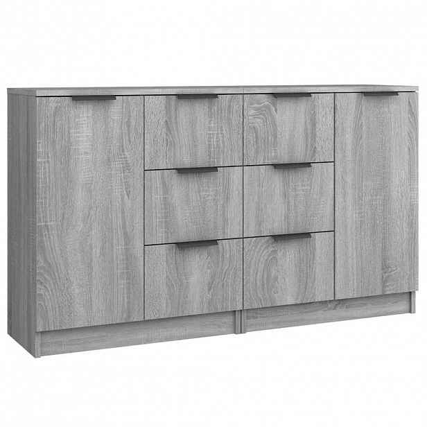 vidaXL Příborníky 2 ks šedé sonoma 60 x 30 x 70 cm kompozitní dřevo