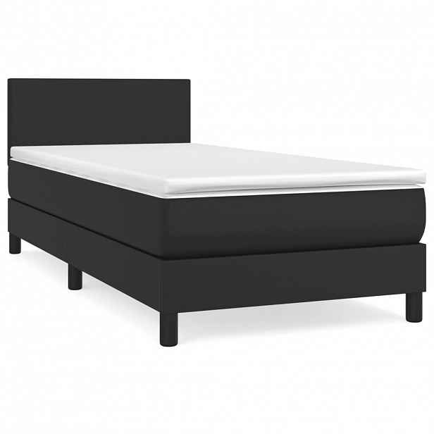 vidaXL Box spring postel s matrací černá 90x190 cm umělá kůže