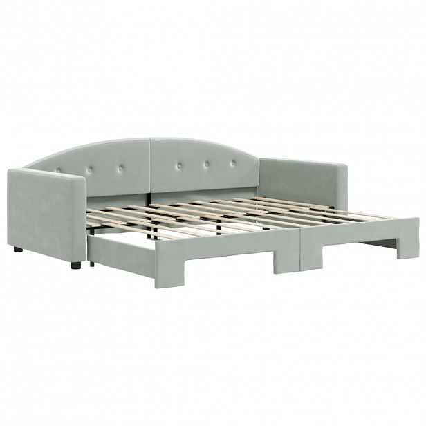 vidaXL Válenda s přistýlkou světle šedá 90 x 190 cm samet