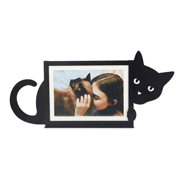 Černý kovový stojací rámeček 36x16 cm Hidden Cat – Balvi