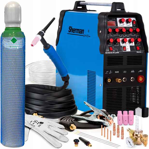 Invertorová Svářečka Inverter Sherman Tig 210 Ac DC Pulse Mma 230V 200A Alu