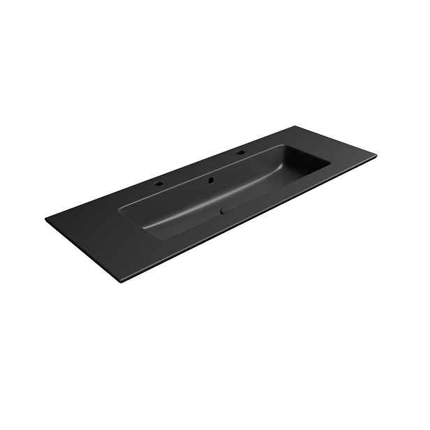 GSI PURA keramické dvojumyvadlo Slim 122x46cm, černá mat
