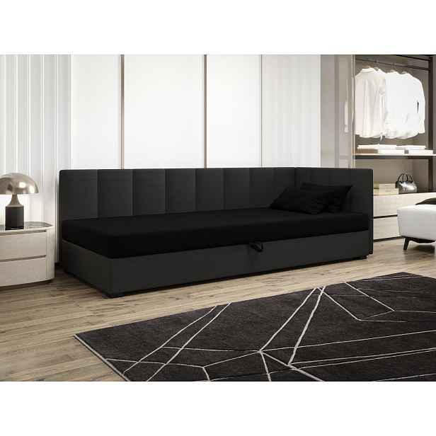 Jednolůžková postel 100x195 MANKA PLUS 1 - černá / šedá