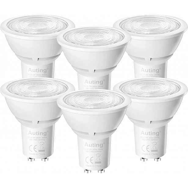 Sada 6 kusů Led žárovek GU10 2 W 360 lm Teplá barva 3000 K