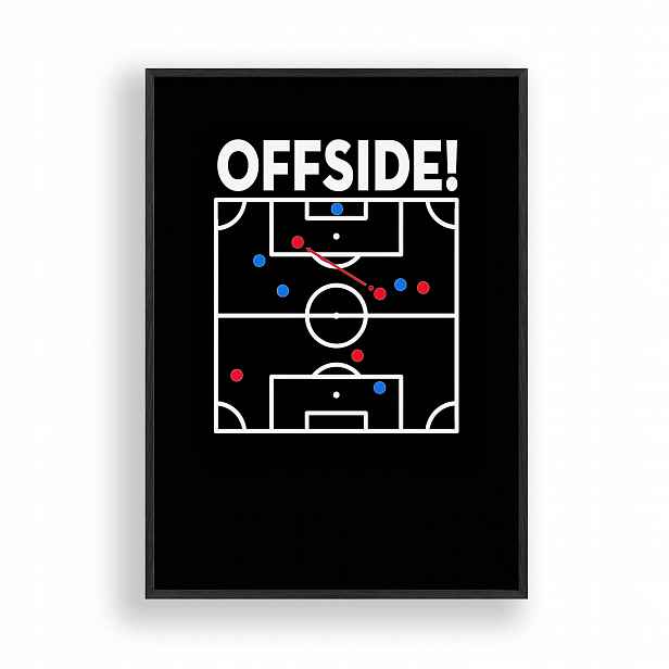 Spálený obraz Fotbal Plakát Rámeček Dřevěný Černý 30x42 cm
