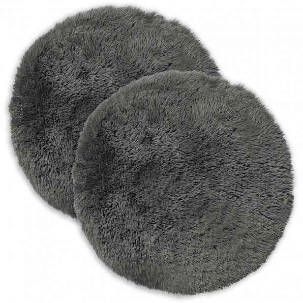vidaXL Povlak na polštář 2 pcs HEERLEN Světle šedá Ø 40 cm PV fleece
