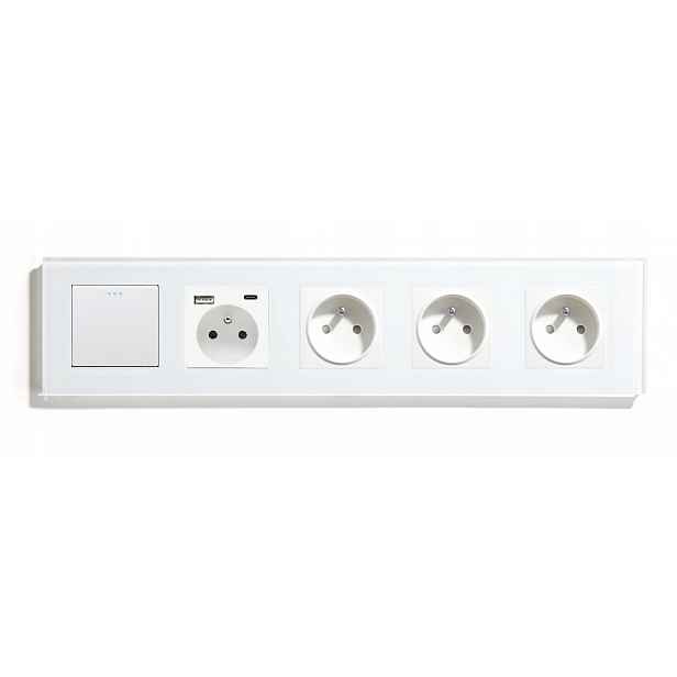 Vypínač Elektrická Zásuvka Usb-c Skleněná 5 Plechovek Kontakt 370 mm Kontakt