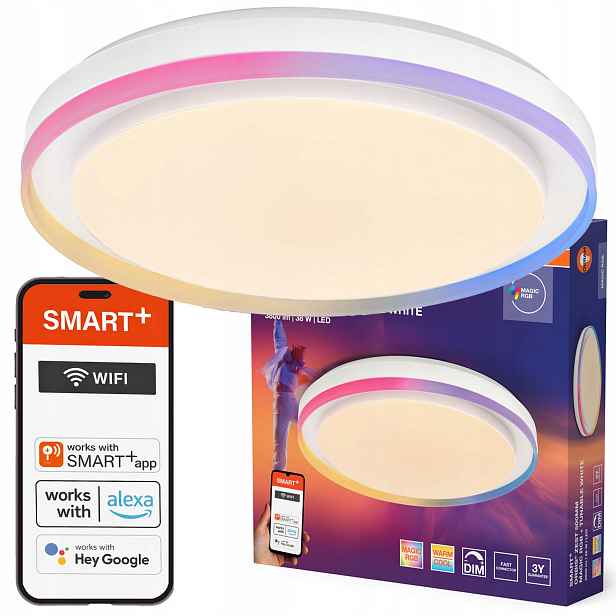 Stropní Svítidlo Led nástěnné svítidlo 38W 1050lm Cct Rgb Smart WiFi Orbis Osram