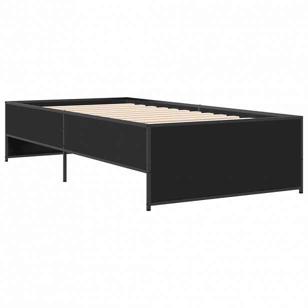 vidaXL Rám postele černý 100 x 200 cm kompozitní dřevo a kov