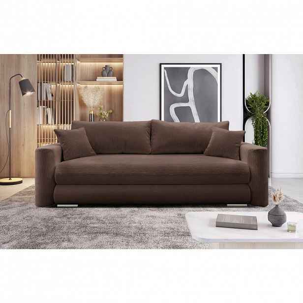 MID.YOU ROZKLÁDACÍ POHOVKA, textil, hnědá