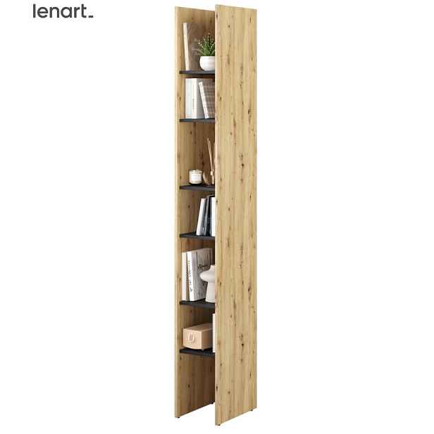 Dig-net nábytek Regál Lenart BED CONCEPT BC-24 | dub artisan / černá