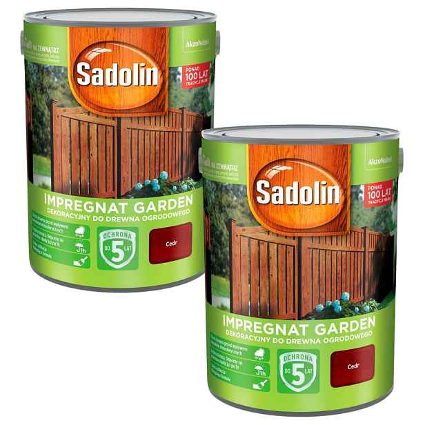 Set Sadolin Garden 2x5L Impregnat Na Zahradní Dřevo Cedr 10L