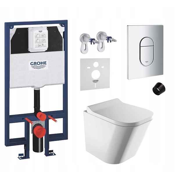 7v1 Podomítkový Wc set s podstavcem Grohe Slim Wc mísa Rim Omnires tlačítko