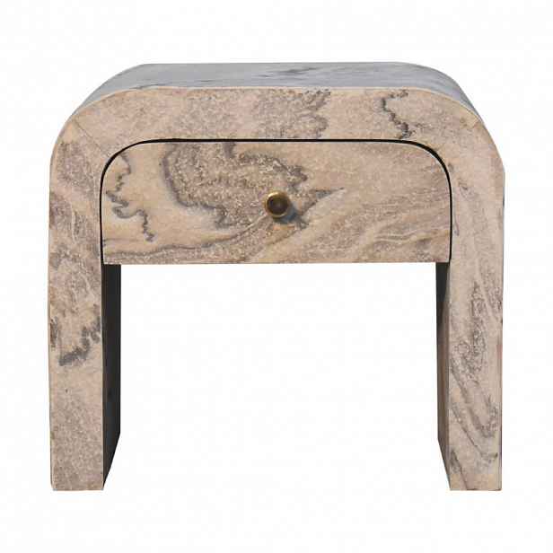 Artisan Furniture NOČNÍ STOLEK Honey Caramel, montáž na zeď, zaoblený, 1 zásuvka, tmavě hnědý