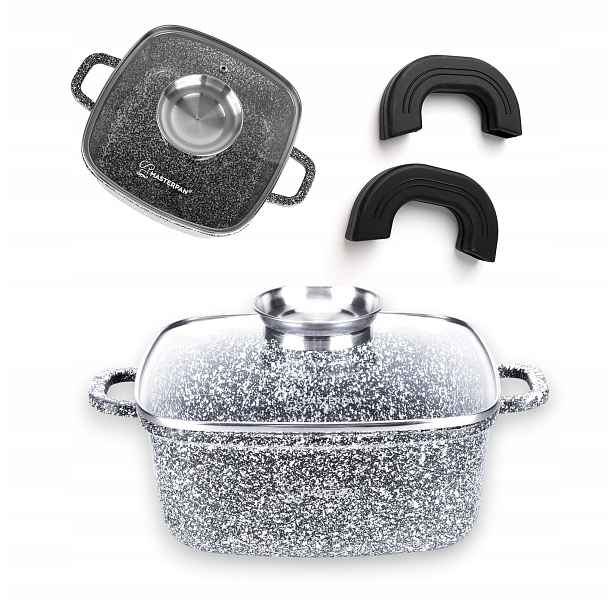 Hrnec Pekáč Hliníkový Čtverec 24 CM Granitový Mramor 4,5 L Masterpan 2108