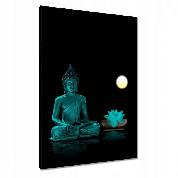Obrazy 70x100 Tyrkysová Buddha Květina