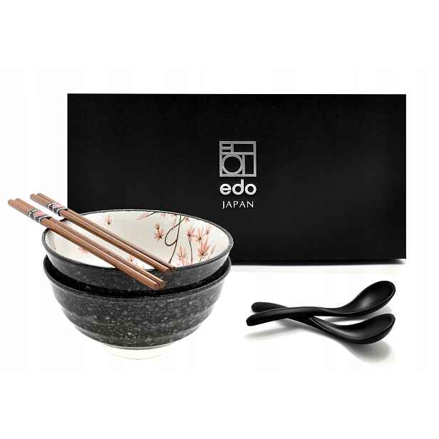 Sada 2 misek s lžícemi a paličkami Udon Maple Leaf 800 ml Box