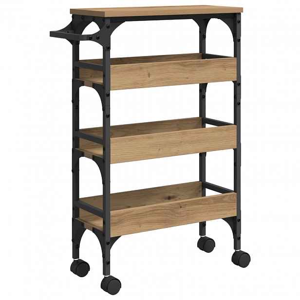 vidaXL Kuchyňský vozík Artisanový dub 53 x 20 x 76 cm Kompozitní dřevo