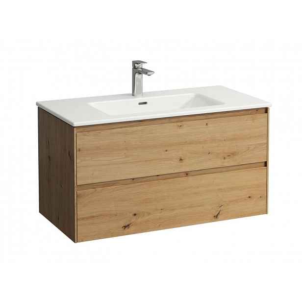 Laufen Pro - Skříňka s umyvadlem, 100x50x54 cm, 2 zásuvky, dub H8649672671041