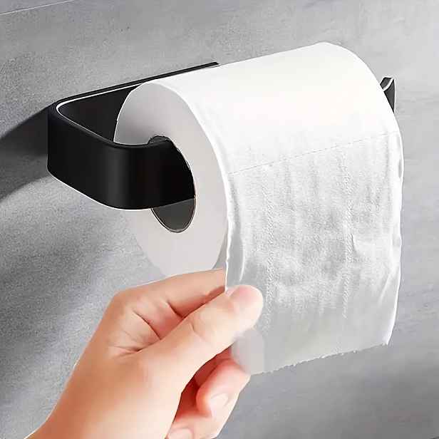 TEMU 1 ks Nástěnný plastový držák na toaletní papír, bezvrtací držák na toaletní role, praktická úložná krabička