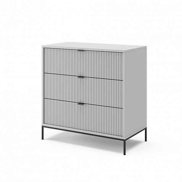Vicco KREDENC Eliza, Šedá, 80 x 81.2 cm se 3 zásuvkami