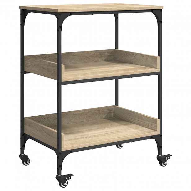 vidaXL Kuchyňský vozík Sonoma dub 60 x 41 x 80,5 cm Kompozitní dřevo