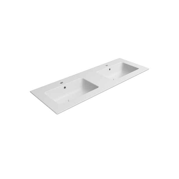 GSI PURA keramické dvojumyvadlo Slim 122x46cm, bílá mat