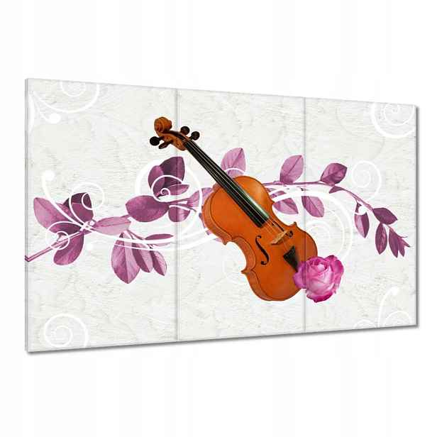 Obrazy 120x80 Housle Hudba Květiny