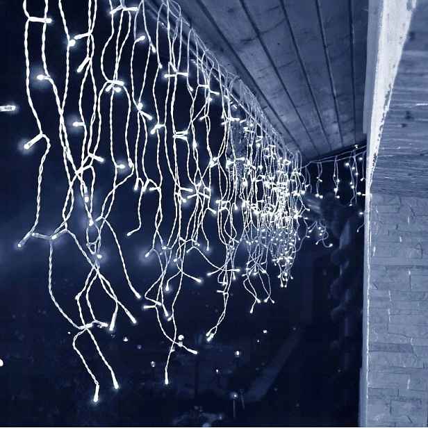 Rampouchy 500 Led Závěs Venkovní Osvětlení Bílý Kabel Studená Bílá 24m Stálé Světlo
