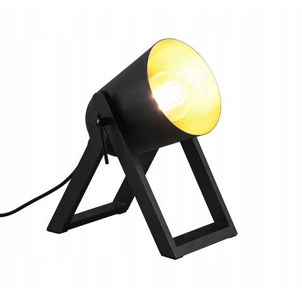 Stolní lampa Marc Rl Černá/Zlaté dřevo Kov E27 IP20 25W