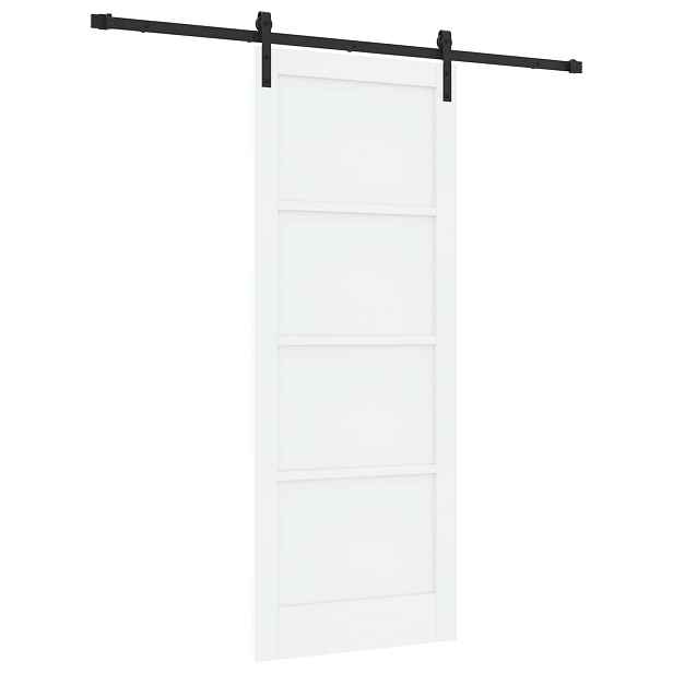 vidaXL Posuvné dveře 83 x 211 cm Kompozitní dřevo Bílá a černá