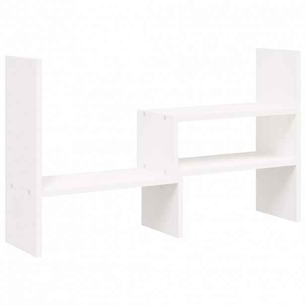 vidaXL Stojan na monitor bílý (39–72) x 17 x 43 cm masivní borovice