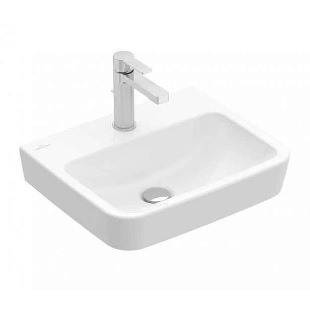 Villeroy & Boch O.novo - Umývátko 45x37 cm, bez přepadu, otvor pro baterii, CeramicPlus, alpská bílá 434446R1