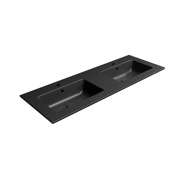 GSI PURA keramické dvojumyvadlo Slim 122x46cm, černá mat