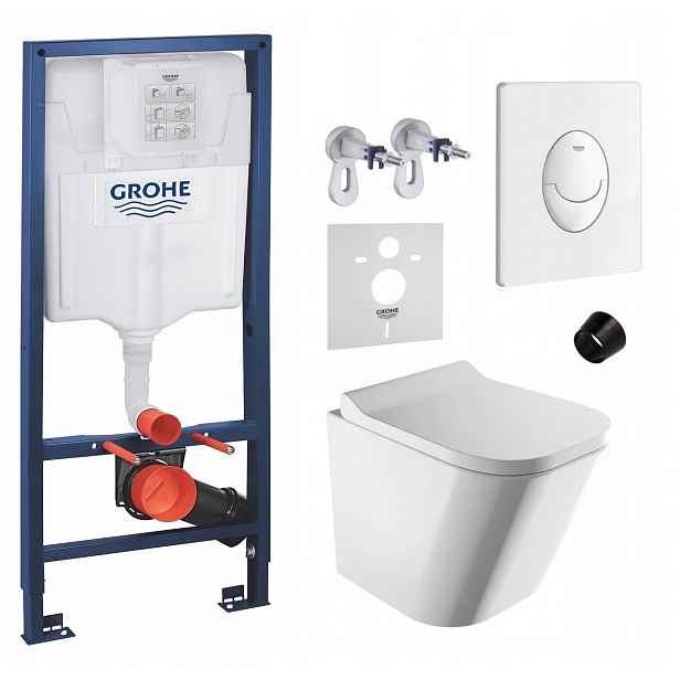 Podomítkový Wc set Grohe s mísou Omnires a tlačítkem bílá Fresh