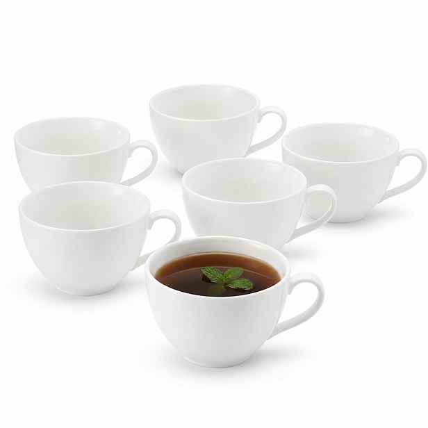 6 x Hrnek na kávu a čaj Jumbo 420 ml Wilmax Bílý Velký Porcelánový Stylový