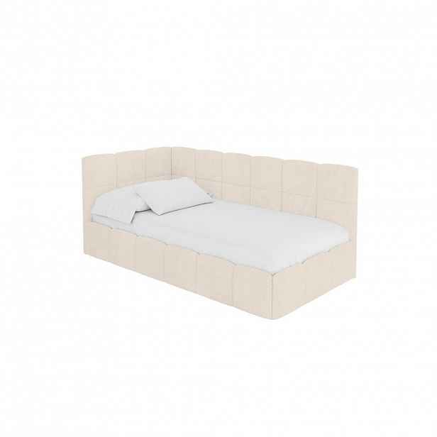 ALTDECOR JEDNOLŮŽKOVÁ POSTEL pro mládež s úložným prostorem vpravo, bez matrace - LIVY 100x200 béžová