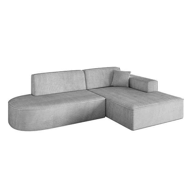 ALTDECOR ROHOVÁ SEDAČKA s otomanem, pravá IREA-L1-v4 232x165x77 Šedá Manšestr