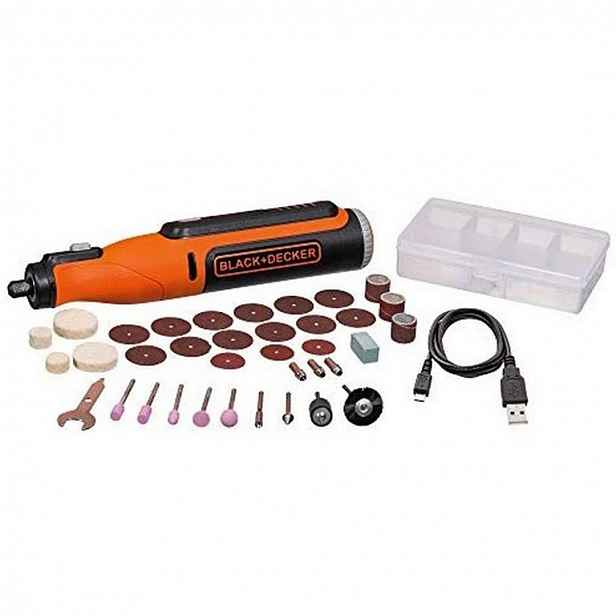 BLACK+DECKER - 7,2V AKU přímá bruska s příslušenstvím, USB kabel BCRT8IK-XJ