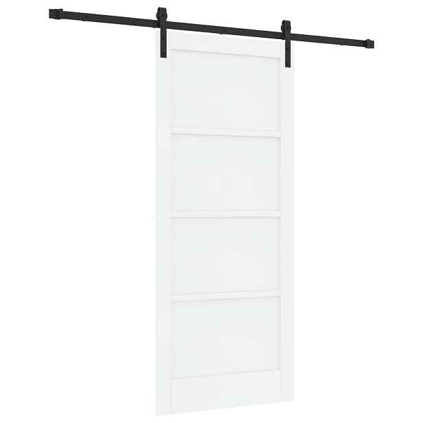 vidaXL Posuvné dveře 86 x 198,5 cm Kompozitní dřevo Bílá a černá