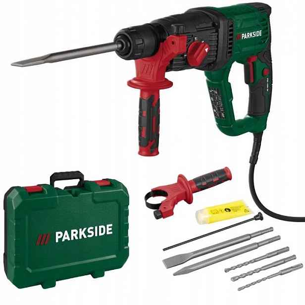 Vrtací Kladivo Příklepová Vrtačka Nový Model 1050W Parkside Sada Vrtáků